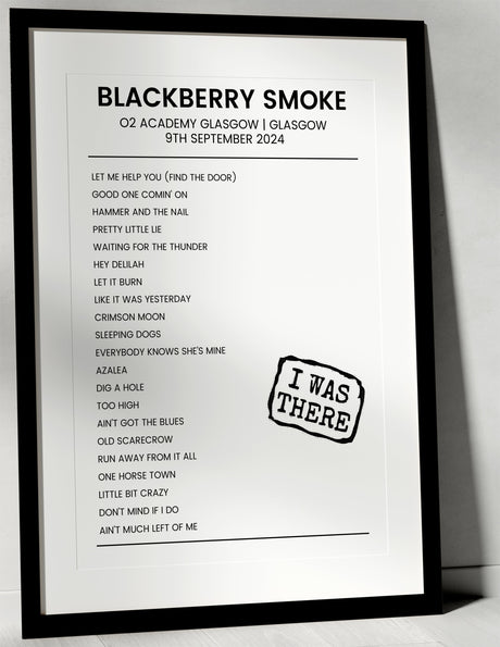 Blackberry Smoke 9th September 2024 O2 Academy Glasgow Glasgow - I Was There - Setlist