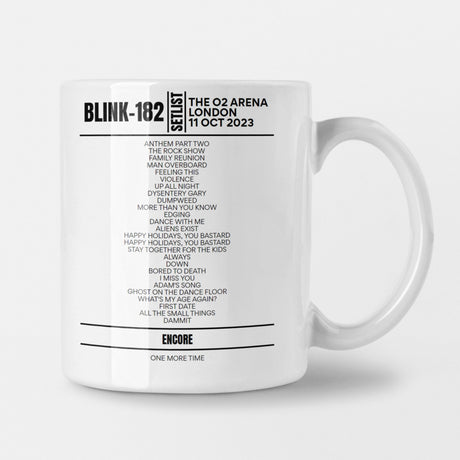 Blink 182 London October 2023 Night 2 Setlist Mug - Setlist