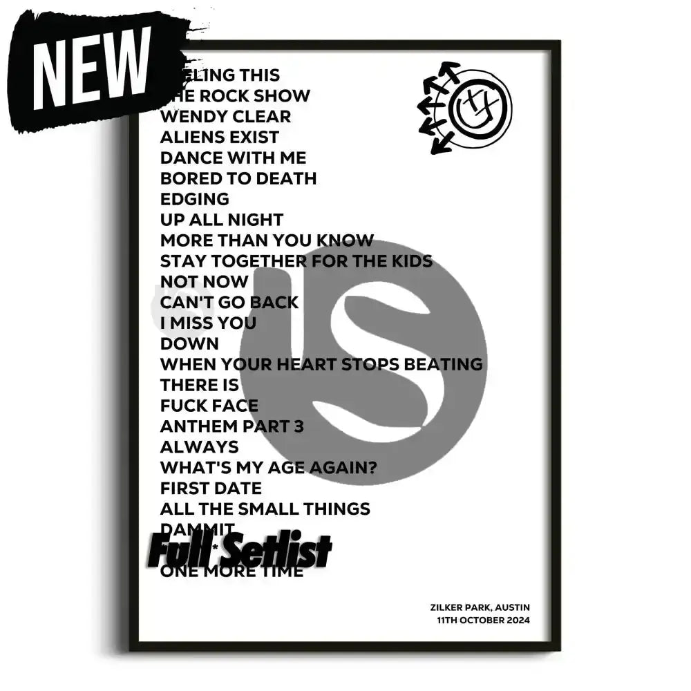 blink‐182 One More Time Tour Posters - Setlist