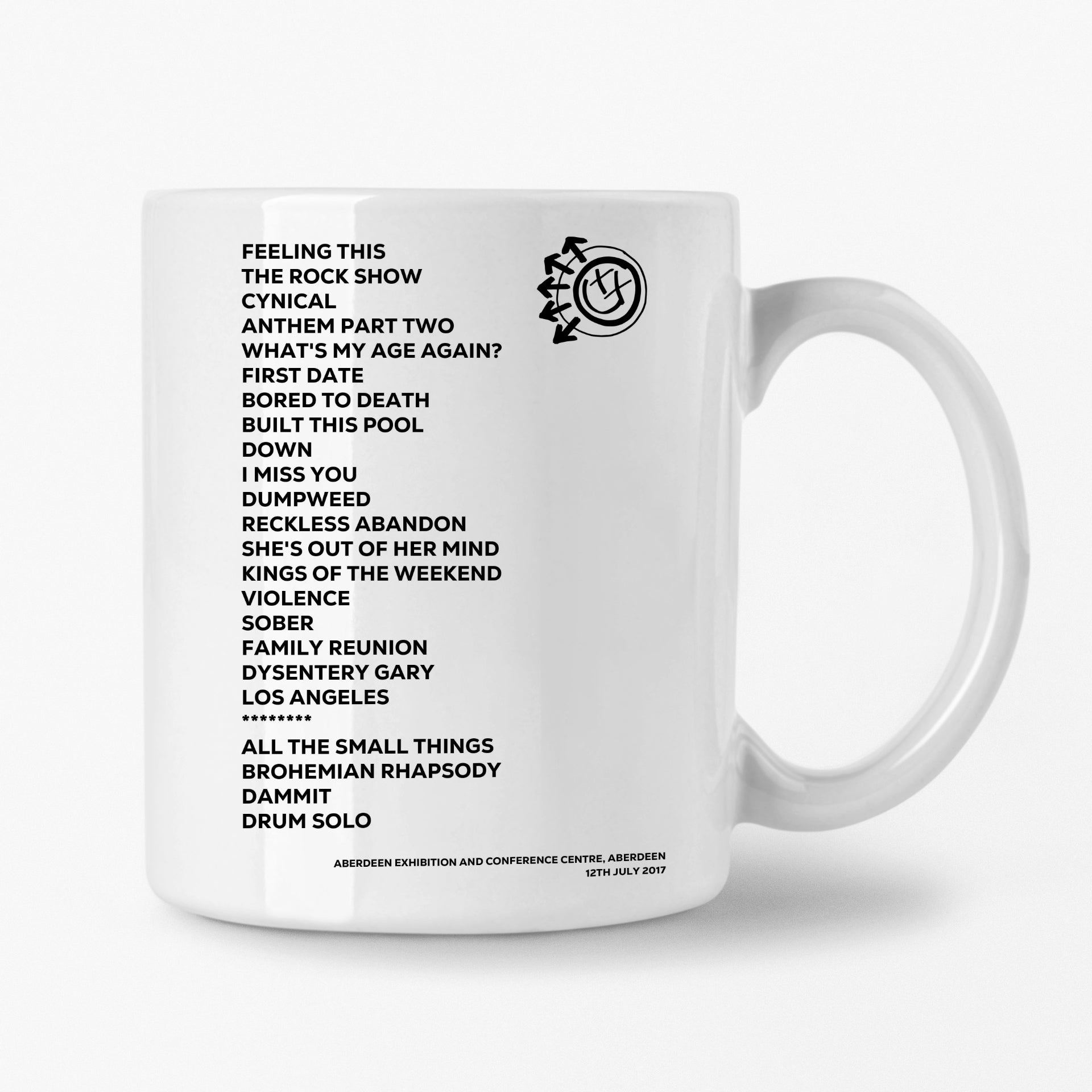 blink‐182 Aberdeen 12th July 2017 Setlist Mug - Setlist