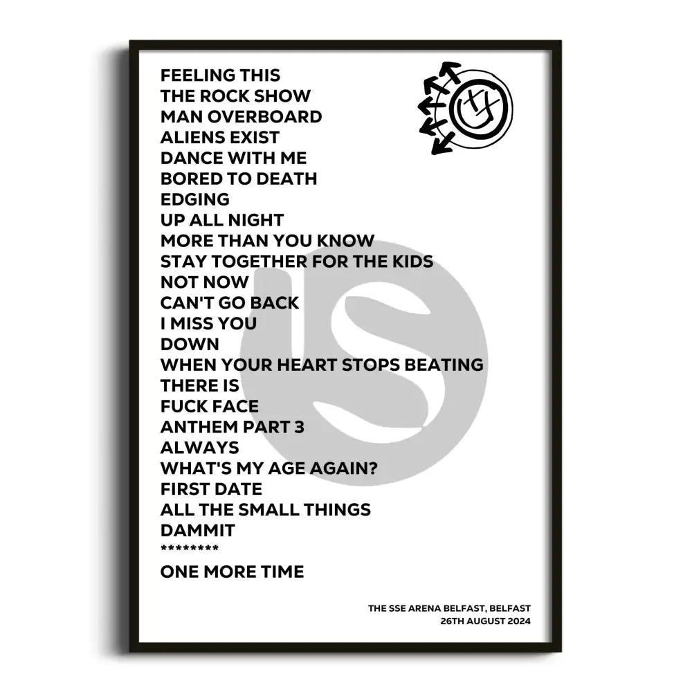 blink‐182 Belfast 26th August 2024 - Gig Setlist - Setlist