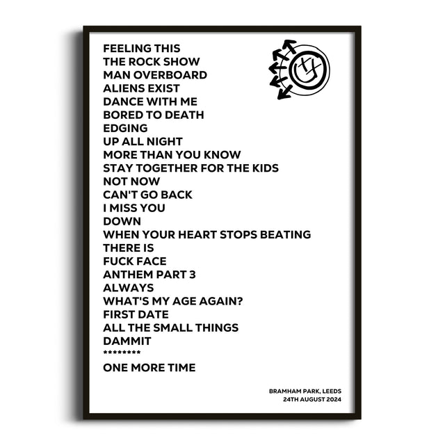 blink‐182 Leeds 24th August 2024 - Gig Setlist - Setlist