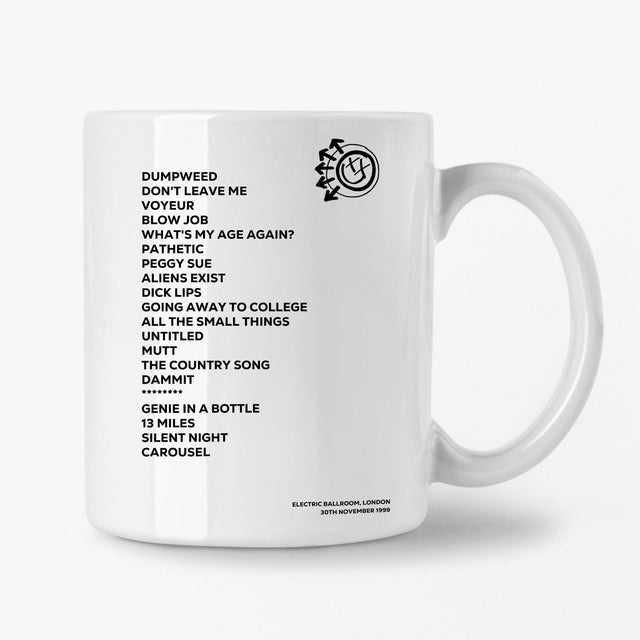 blink‐182 London 30th November 1999 Setlist Mug - Setlist