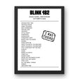 blink‐182 October 08, 2023 Ziggo Dome Amsterdam Setlist Poster - Setlist