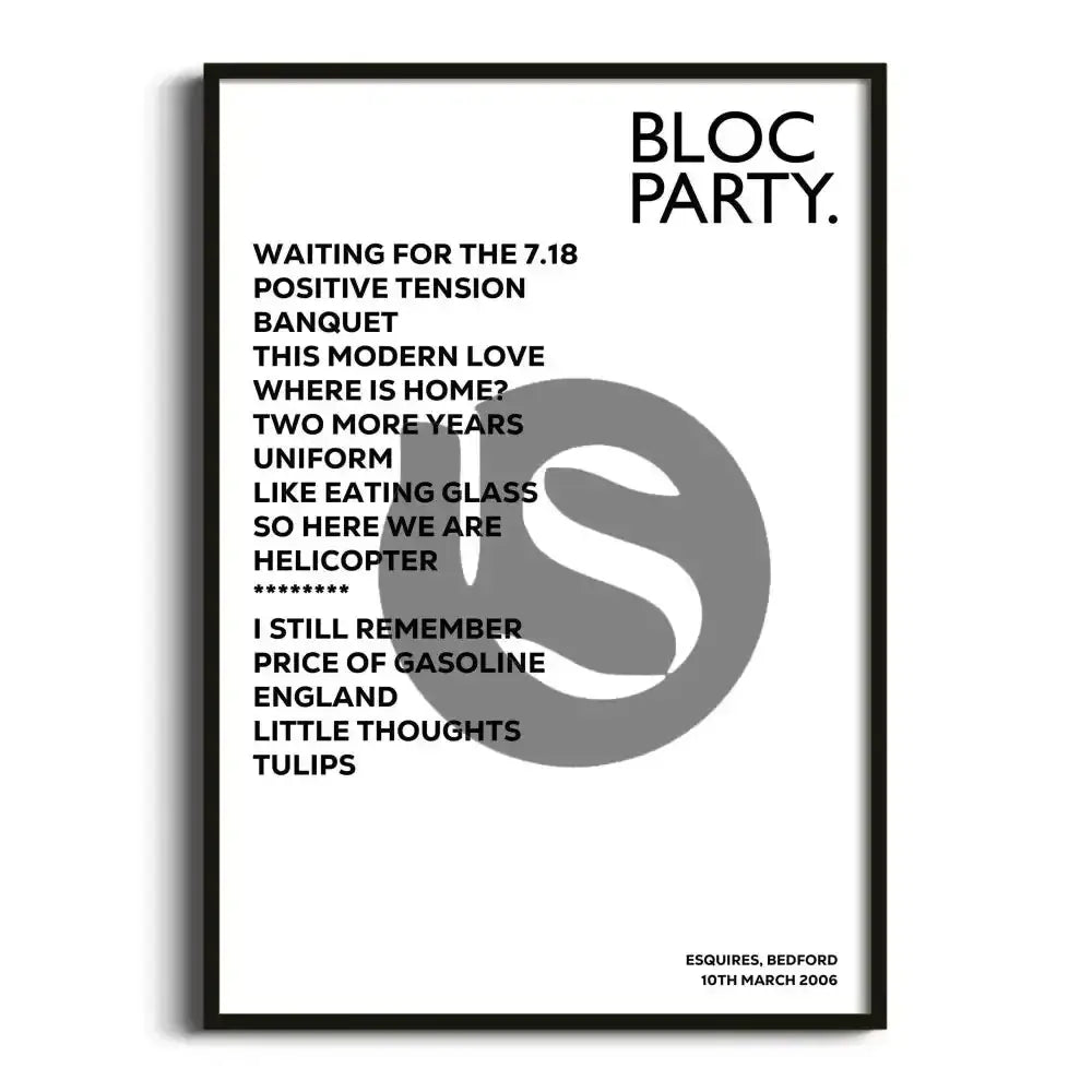 Bloc Party Bedford 10th March 2006 - Gig Setlist - Setlist