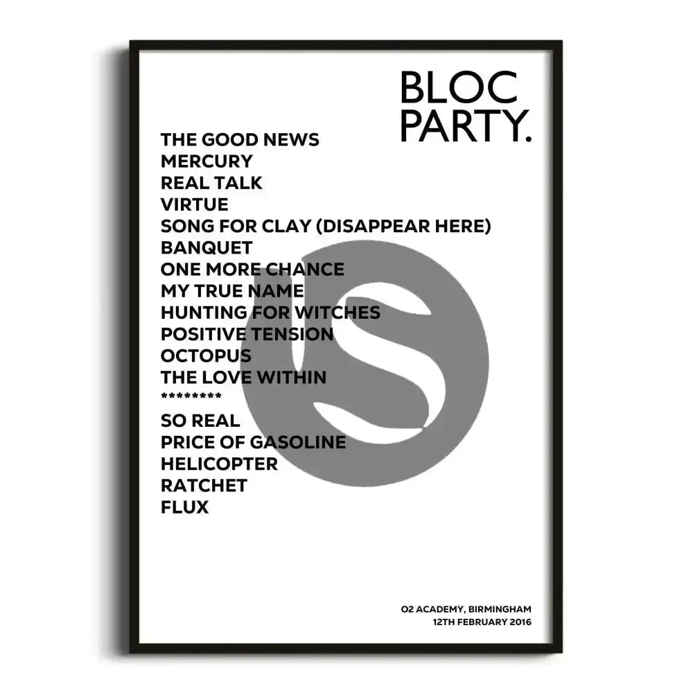 Bloc Party Birmingham 12th February 2016 - Gig Setlist - Setlist