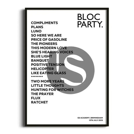 Bloc Party Birmingham 13th July 2019 - Gig Setlist - Setlist