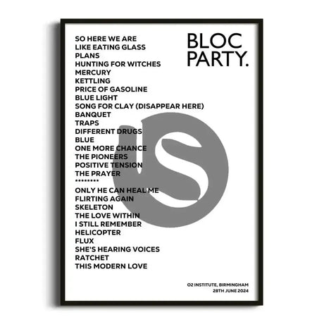 Bloc Party Birmingham 28th June 2024 - Gig Setlist - Setlist