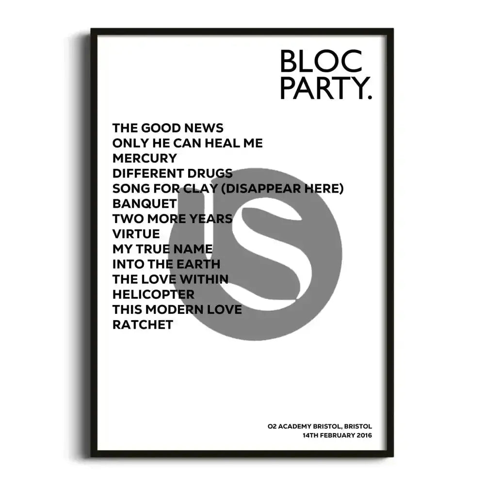 Bloc Party Bristol 14th February 2016 - Gig Setlist - Setlist