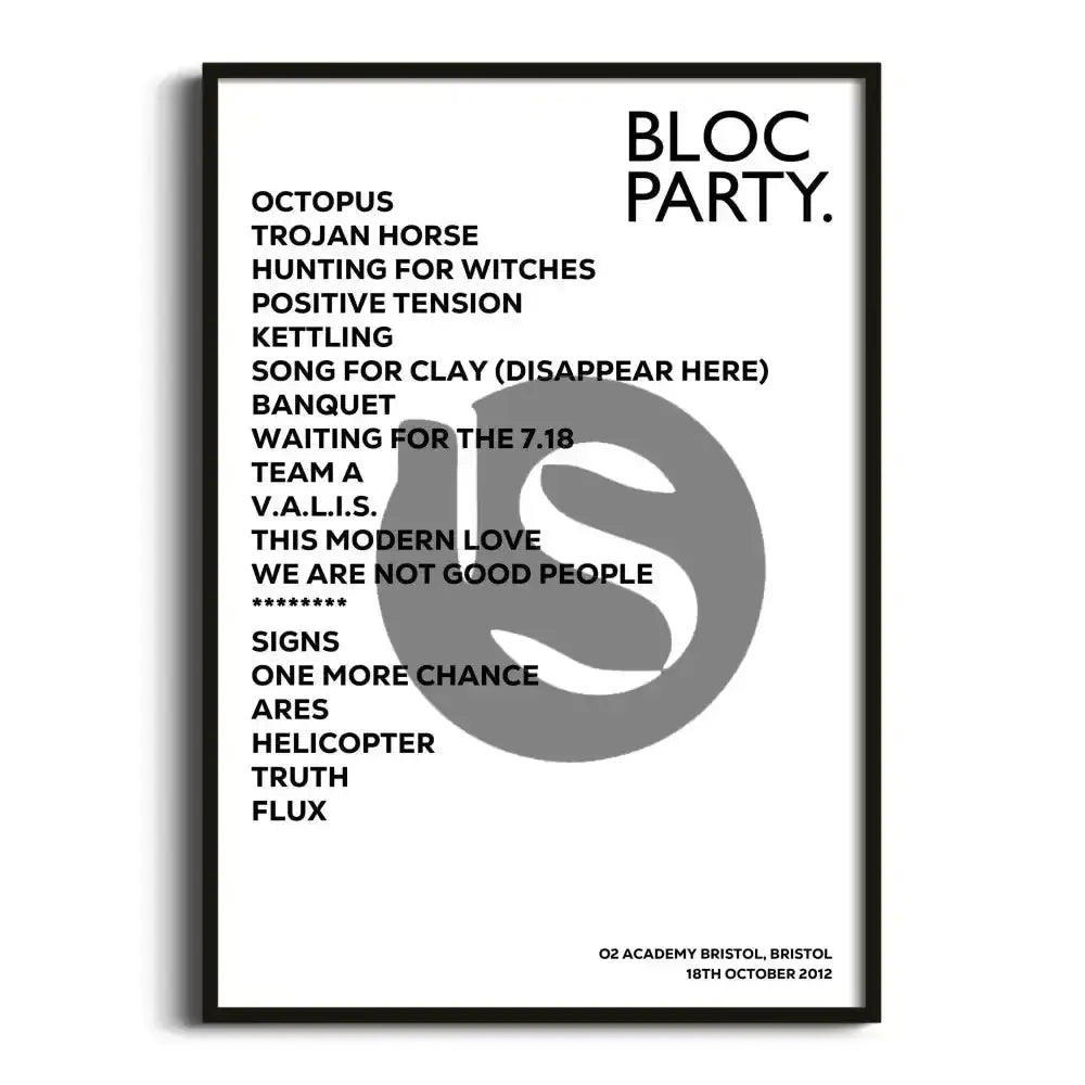 Bloc Party Bristol 18th October 2012 - Gig Setlist - Setlist