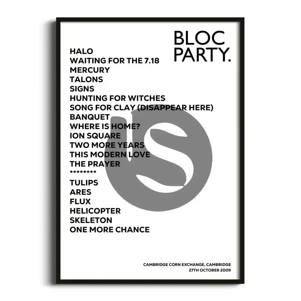 Bloc Party Cambridge 27th October 2009 - Gig Setlist - Setlist