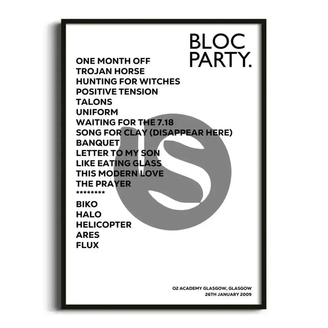 Bloc Party Glasgow 26th January 2009 - Gig Setlist - Setlist