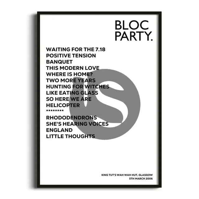 Bloc Party Glasgow 5th March 2006 - Gig Setlist - Setlist