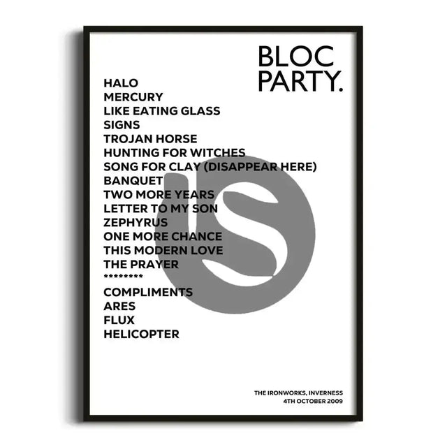 Bloc Party Inverness 4th October 2009 - Gig Setlist - Setlist