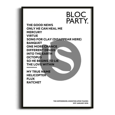 Bloc Party Kingston upon Thames 31st January 2016 - Gig Setlist - Setlist