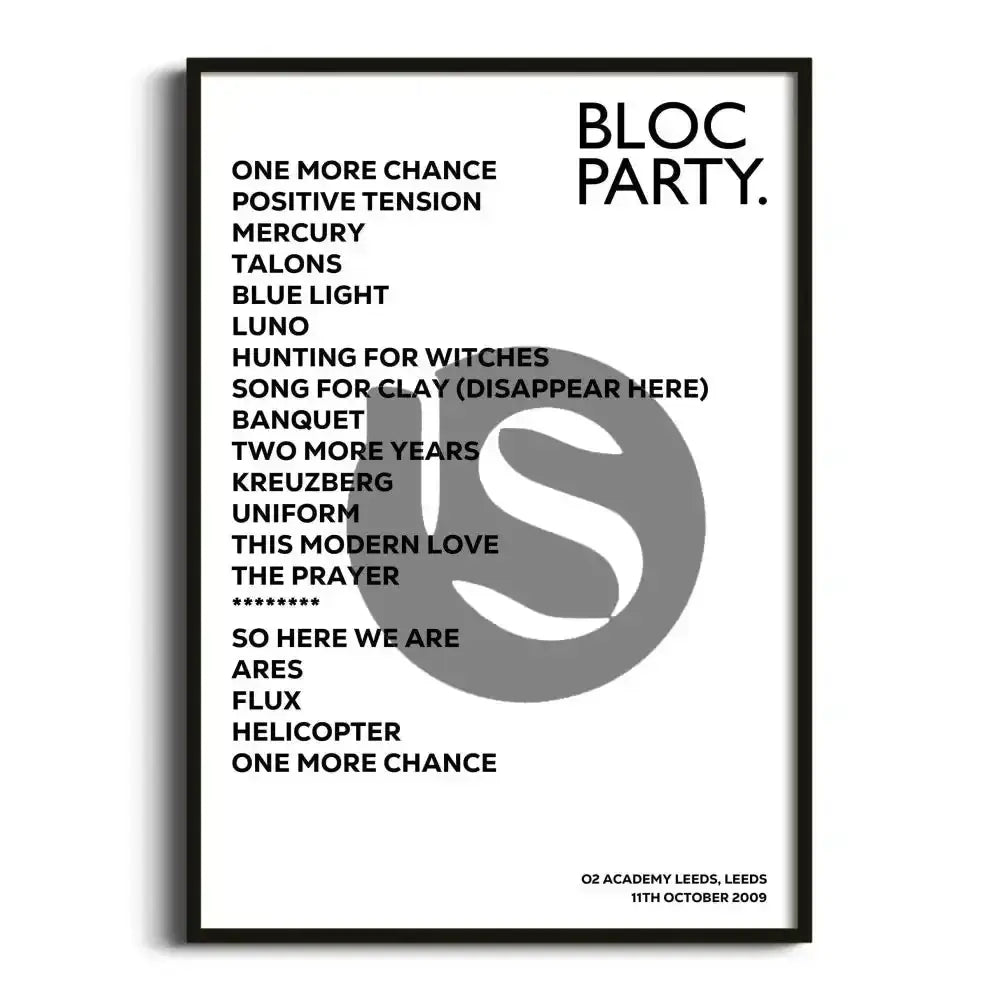 Bloc Party Leeds 11th October 2009 - Gig Setlist - Setlist