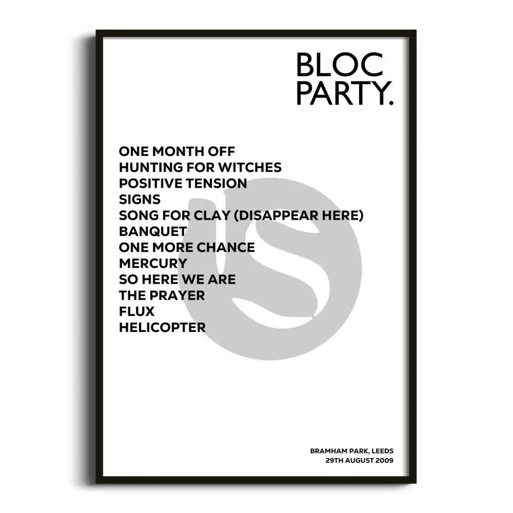 Bloc Party Leeds 29th August 2009 - Gig Setlist - Setlist