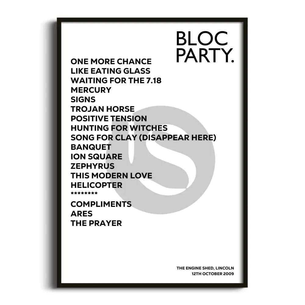 Bloc Party Lincoln 12th October 2009 - Gig Setlist - Setlist