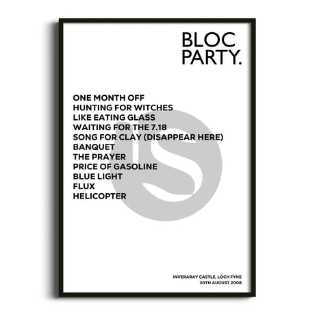 Bloc Party Loch Fyne 30th August 2008 - Gig Setlist - Setlist