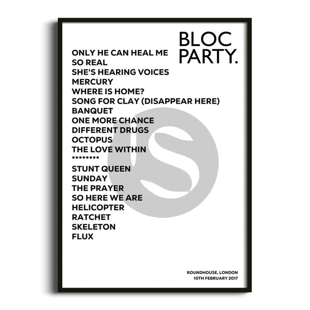 Bloc Party London 10th February 2017 - Gig Setlist - Setlist