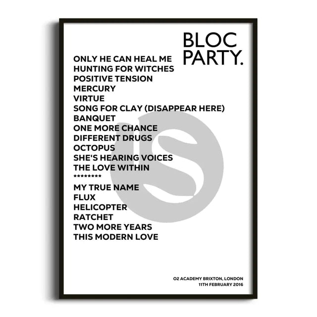 Bloc Party London 11th February 2016 - Gig Setlist - Setlist