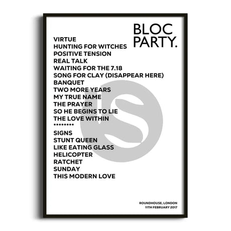 Bloc Party London 11th February 2017 - Gig Setlist - Setlist