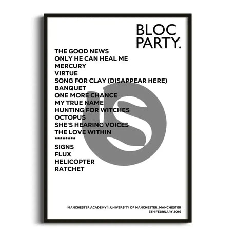 Bloc Party Manchester 6th February 2016 - Gig Setlist - Setlist