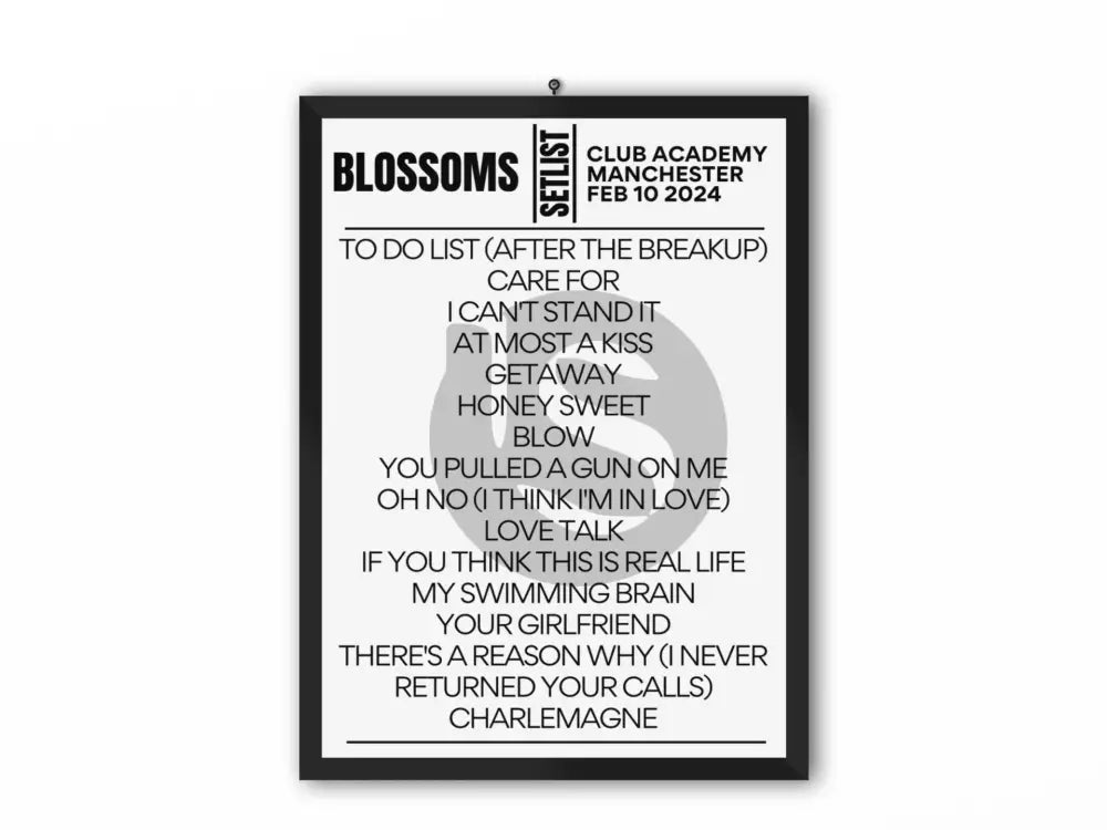 Blossoms Club Academy Manchester February 10 2024 Setlist - Setlist