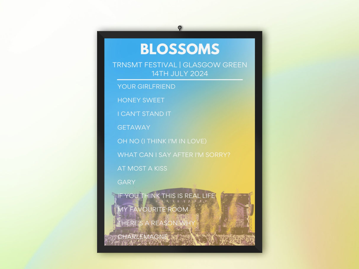 Blossoms TRNSMT Festival 2024 - Setlist Poster - Setlist