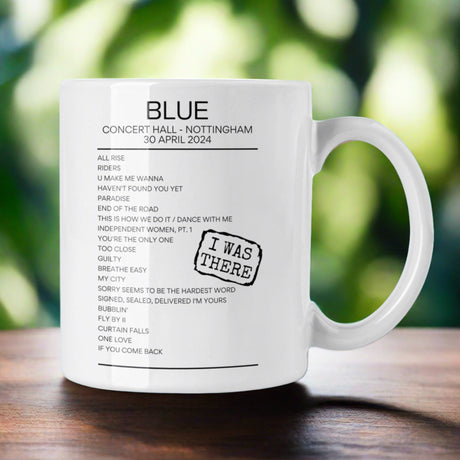 Blue Concert Hall Nottingham April 2024 Replica Setlist Mug - Setlist