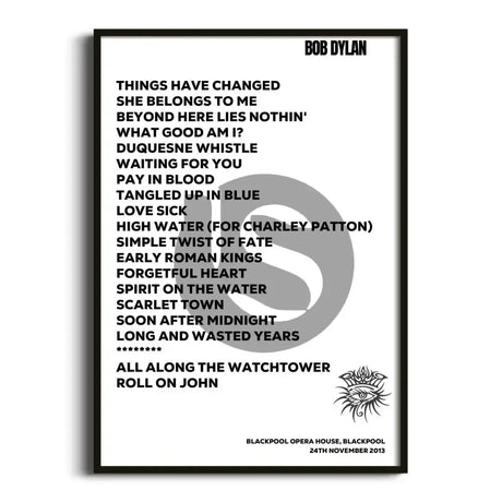 Bob Dylan Blackpool 24th November 2013 - Gig Setlist - Setlist