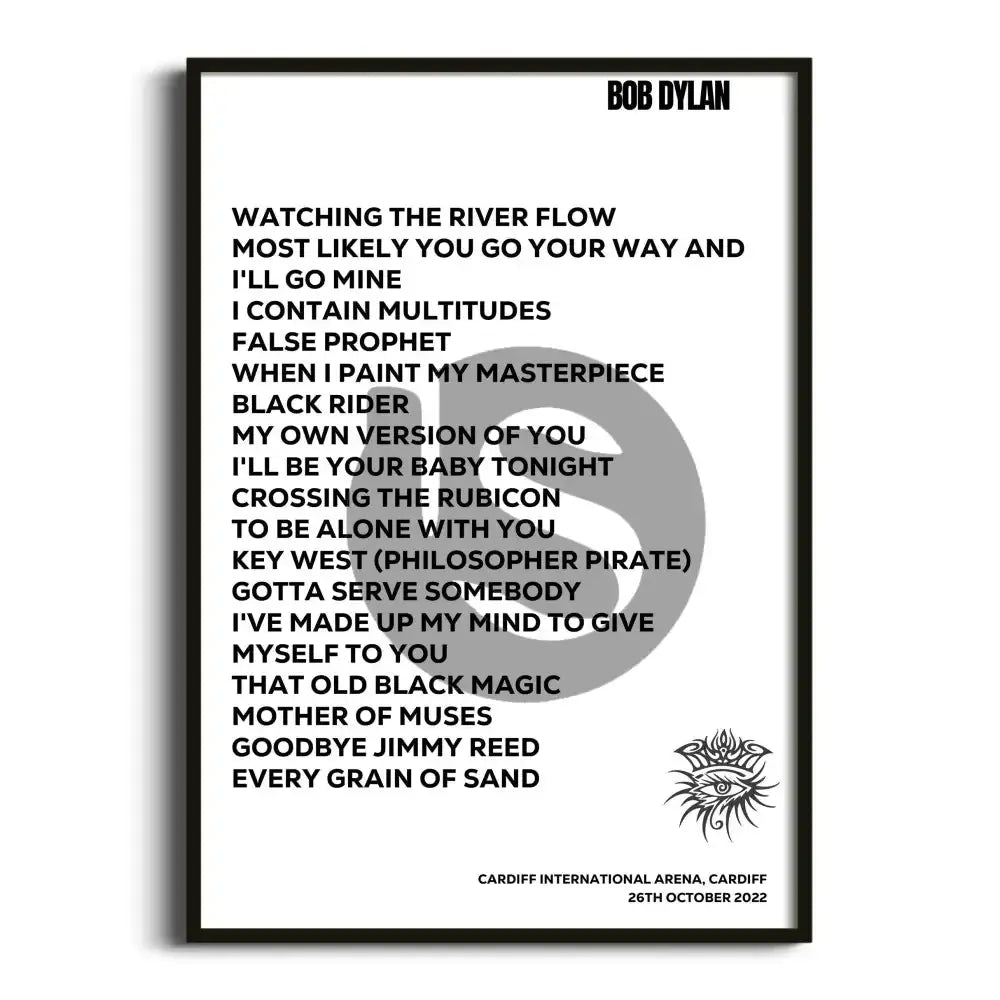 Bob Dylan Cardiff 26th October 2022 - Gig Setlist - Setlist