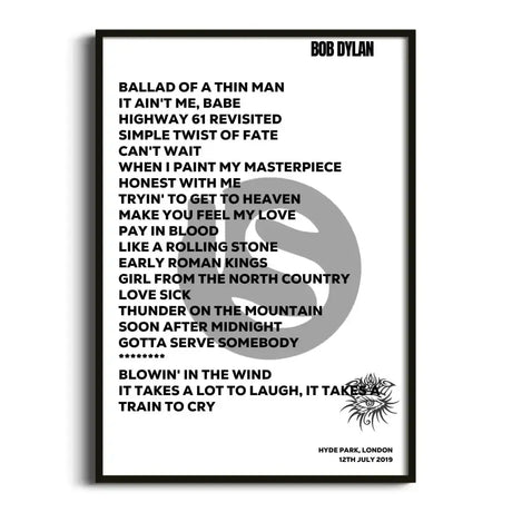 Bob Dylan London 12th July 2019 - Gig Setlist - Setlist