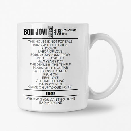 Bon Jovi London October 2016 Setlist Mug - Setlist