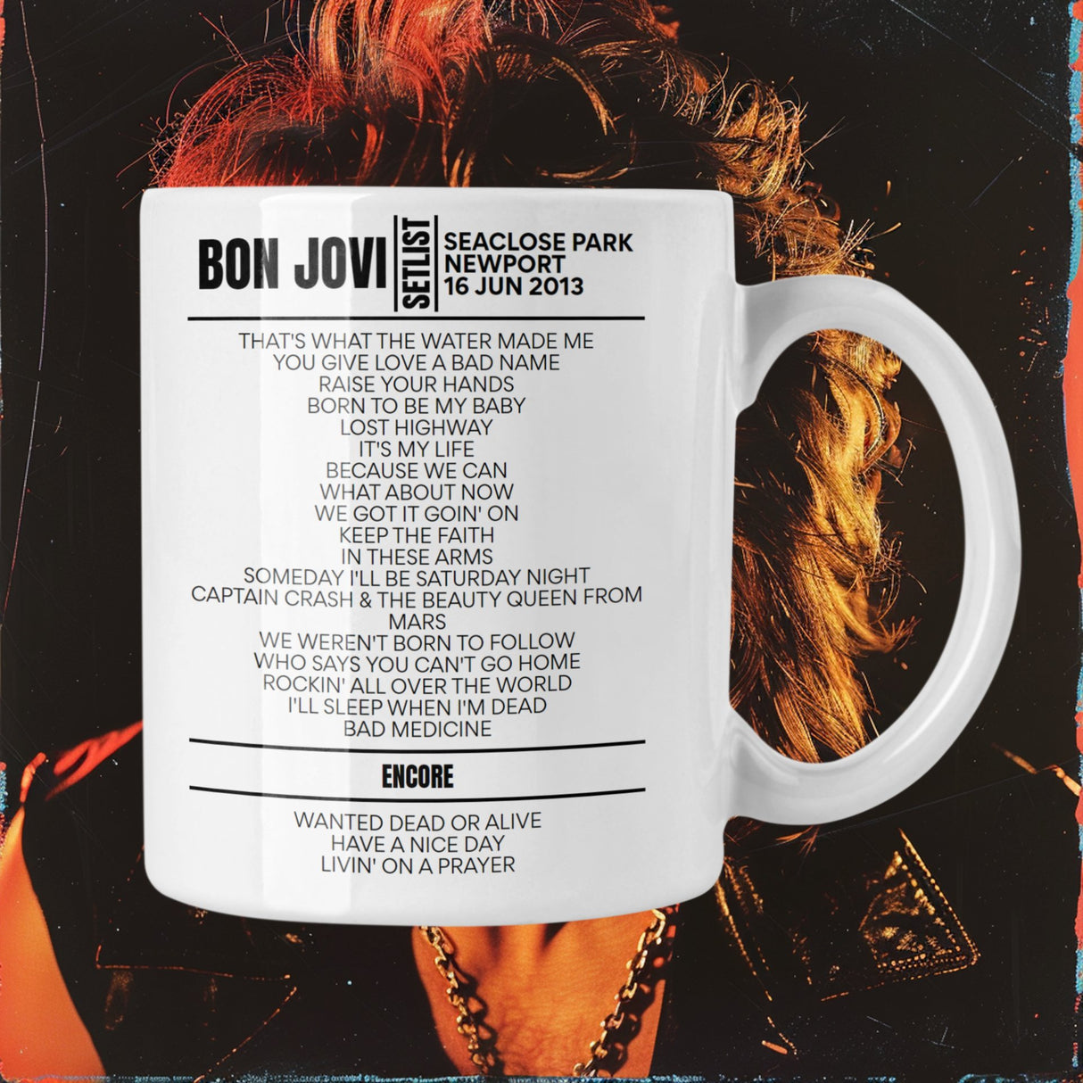 Bon Jovi Newport June 16, 2013 Replica Setlist Mug - Setlist