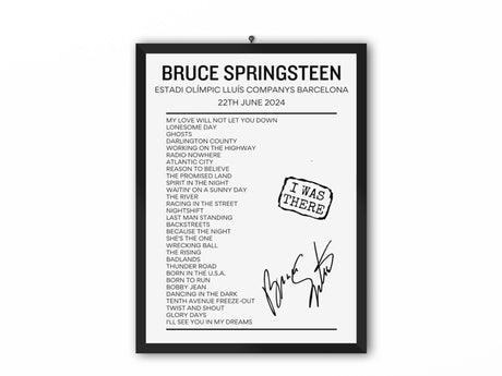 Bruce Springsteen Barcelona June 22 2024 Setlist Poster - Setlist