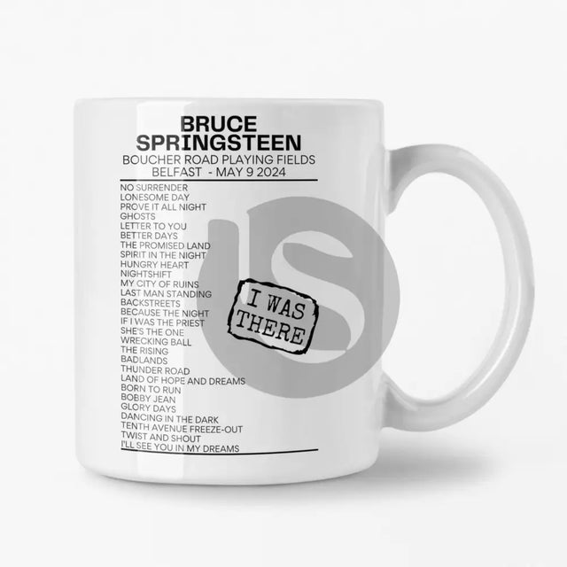 Bruce Springsteen Belfast May 9 2024 Replica Setlist Mug - I Was There - Setlist