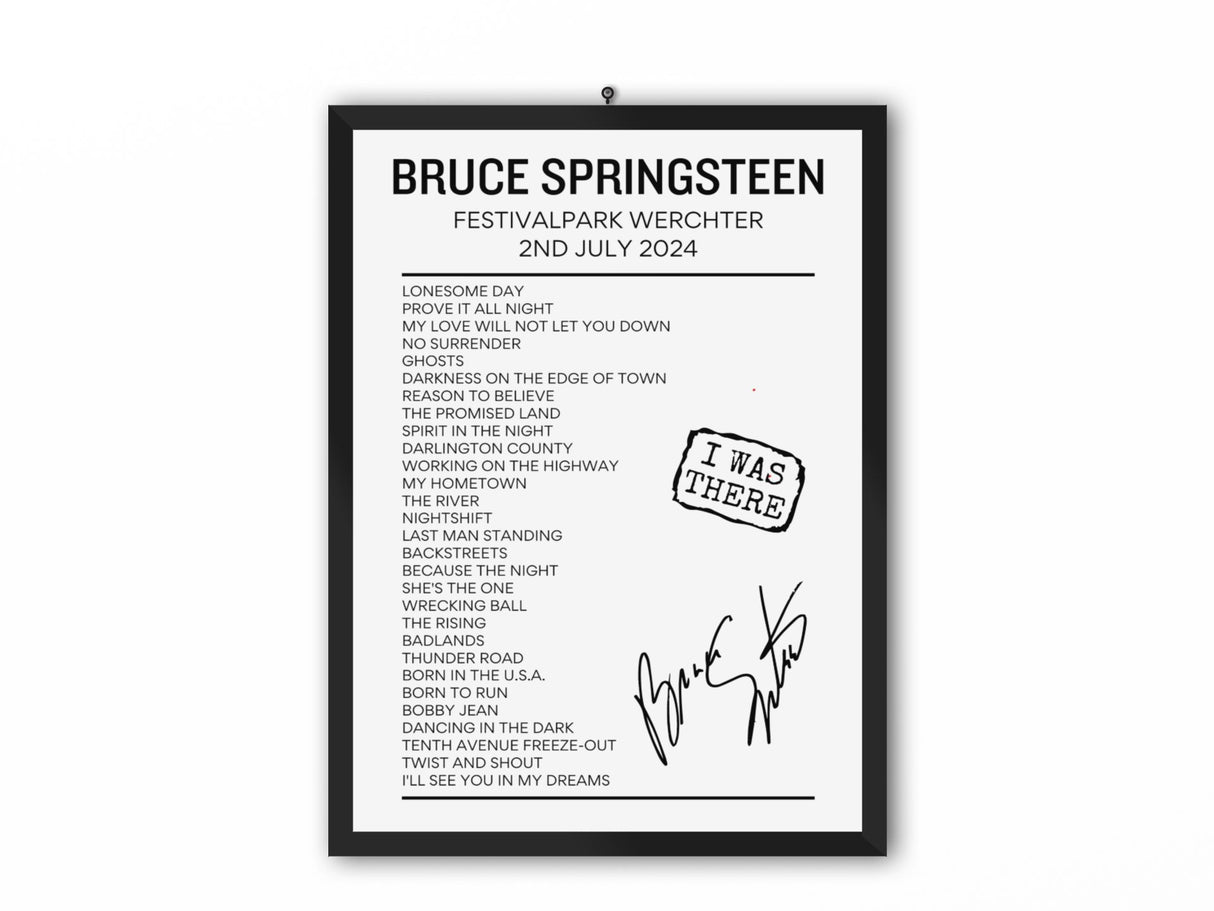 Bruce Springsteen Belgium July 2 2024 Setlist Poster - Setlist