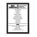 Bruce Springsteen London 19 December 2007 Replica Setlist - Setlist