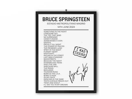 Bruce Springsteen Madrid June 14 2024 Setlist Poster - Setlist