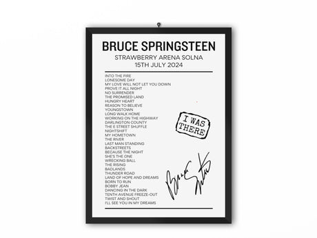 Bruce Springsteen Solna, Sweden July 15 2024 Setlist Poster - Setlist