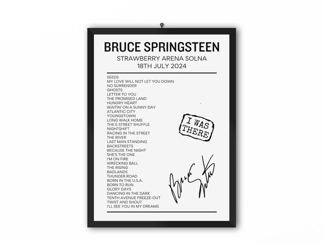 Bruce Springsteen Solna, Sweden July 18 2024 Setlist Poster - Setlist