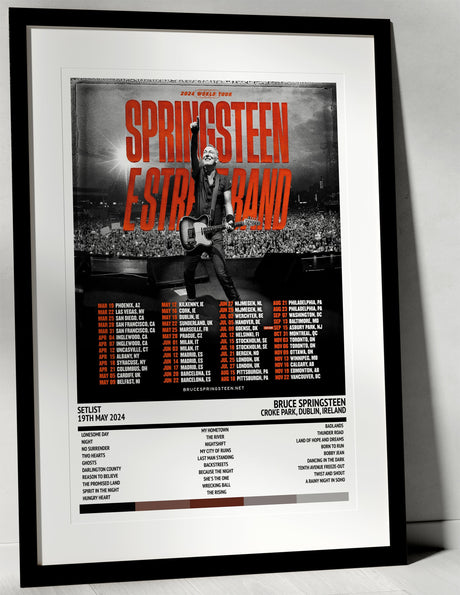 Bruce Springsteen Springsteen & E Street Band 2024 World Tour Croke Park Dublin 19th May 2024 - Setlist Tour Poster - Setlist