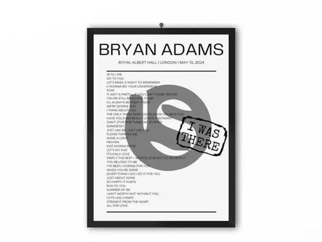 Bryan Adams Royal Albert Hall London May 13, 2024 Replica Setlist - Setlist