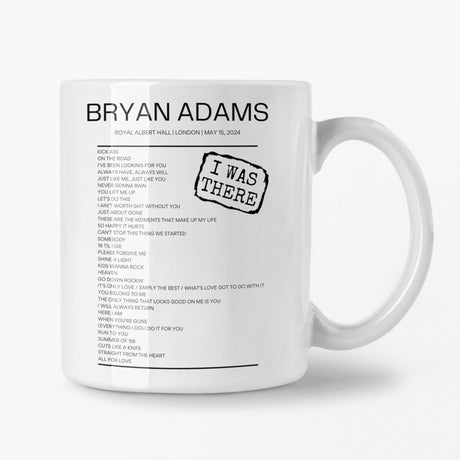 Bryan Adams Royal Albert Hall London May 15, 2024 Replica Setlist Mug - Setlist