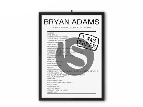 Bryan Adams Royal Albert Hall London May 15, 2024 Replica Setlist - Setlist