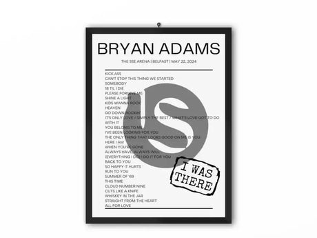 Bryan Adams The SSE Arena Belfast May 22, 2024 Replica Setlist - Setlist