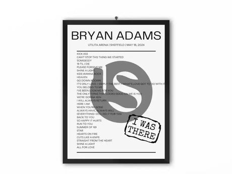 Bryan Adams Utilita Arena Sheffield May 18, 2024 Replica Setlist - Setlist