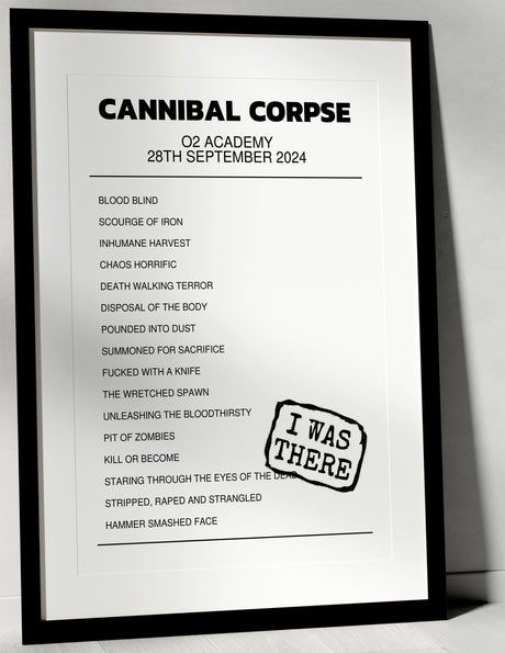 Cannibal Corpse 28th September 2024 O2 Academy Birmingham I Was There - Setlist