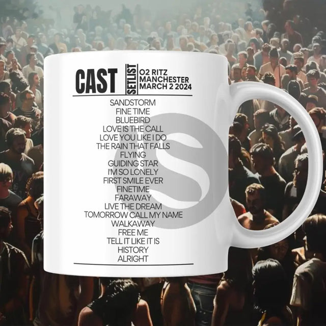 CAST O2 Ritz Manchester March 2 2024 Setlist Mug - Setlist